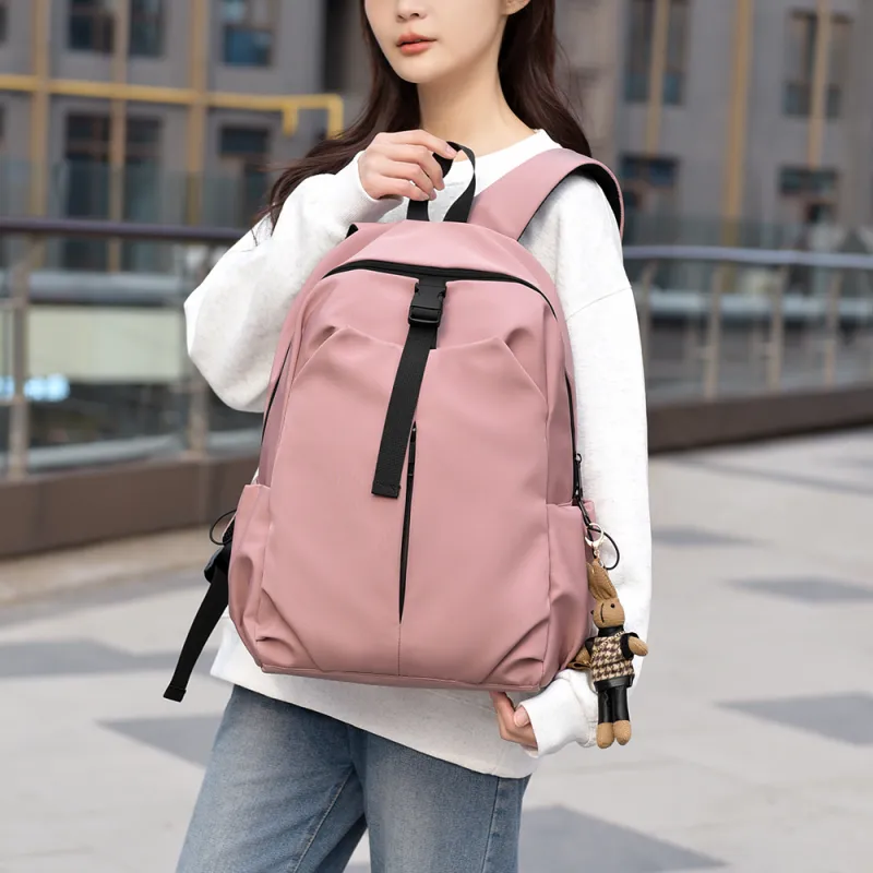 Cwatcun Oxford Backpack Unisex Pink/Black/Gray/Blue/Ecru-1