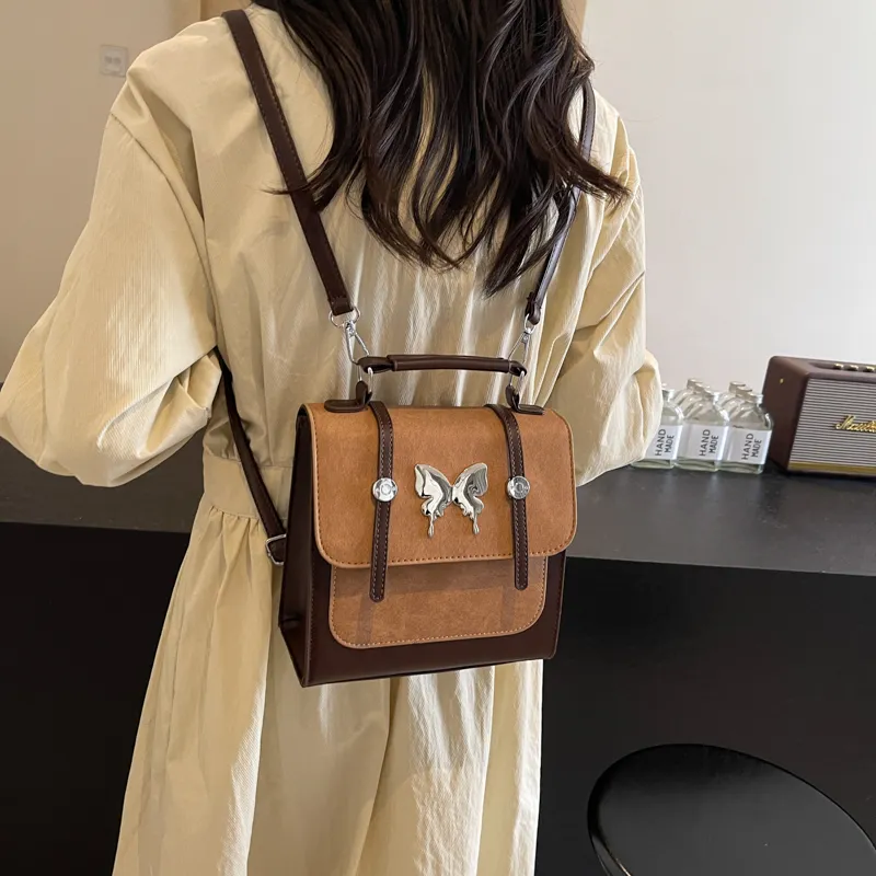 Cwatcun PU Backpack Women's White & Pink Brown & Brown Blue & Blue-9