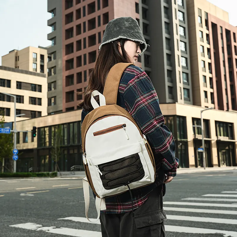 Cwatcun Oxford Backpack Unisex Black/Violet/Blue Khaki-11