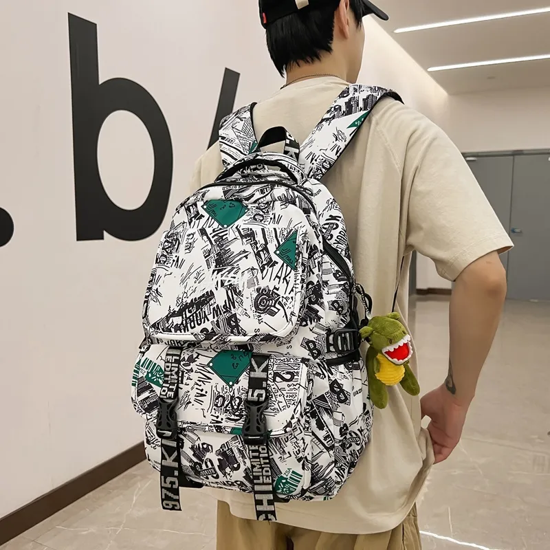 Cwatcun Nylon Backpack Unisex Yellow/Multicolor/Khaki/Green-9