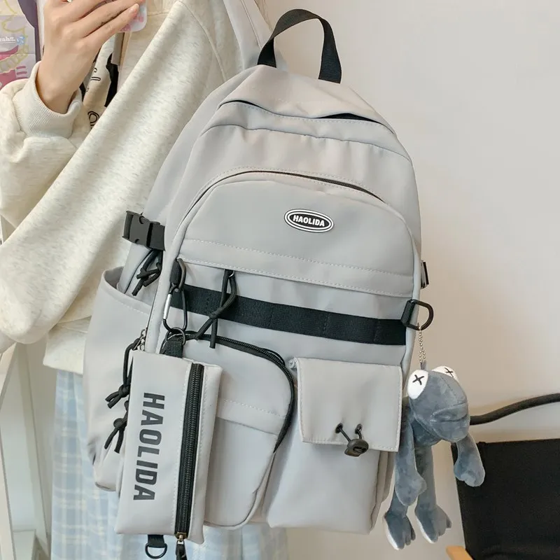 Cwatcun Nylon Backpack Unisex White/Black-19