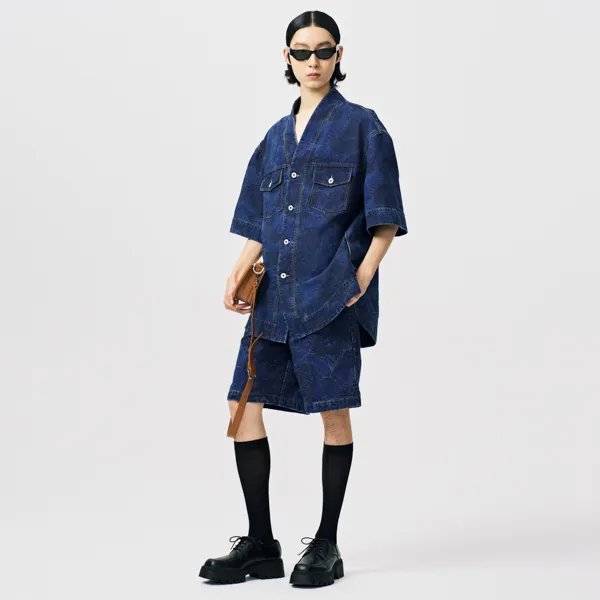 Feng Chen Wang Dragon Jacquard Denim Shirt-2