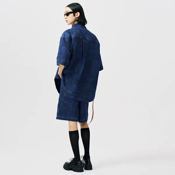 Feng Chen Wang Dragon Jacquard Denim Shirt-3