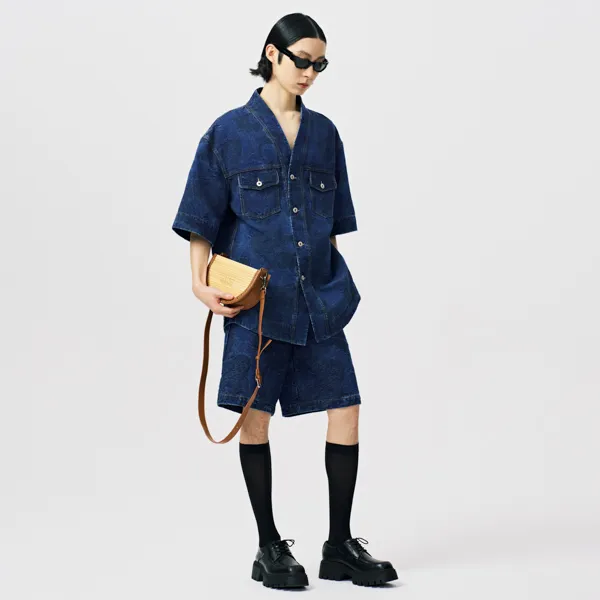 Feng Chen Wang Dragon Jacquard Denim Shirt-4