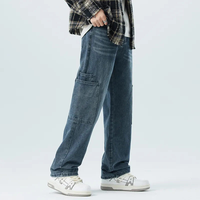 YooMore Jeans Unisex Blue Gray-4