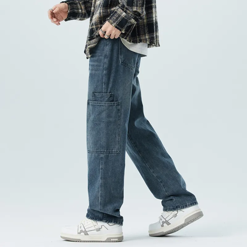 YooMore Jeans Unisex Blue Gray-3