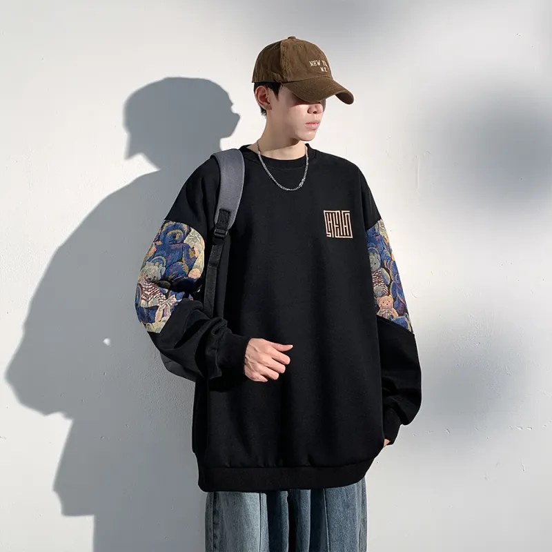 YooMore American Casual Bear-Print Unisex Sweatshirt-24