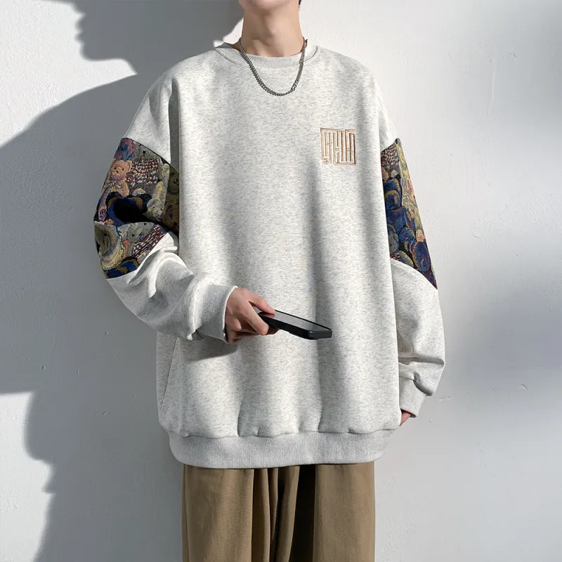 YooMore American Casual Bear-Print Unisex Sweatshirt-38