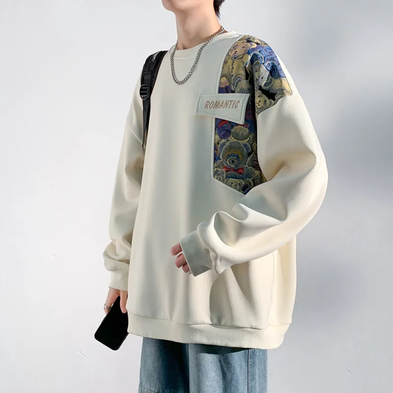YooMore American Casual Bear-Print Unisex Sweatshirt-11