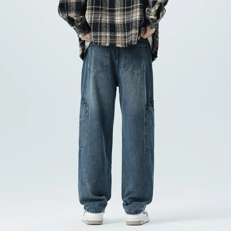 YooMore Jeans Unisex Blue Gray-5