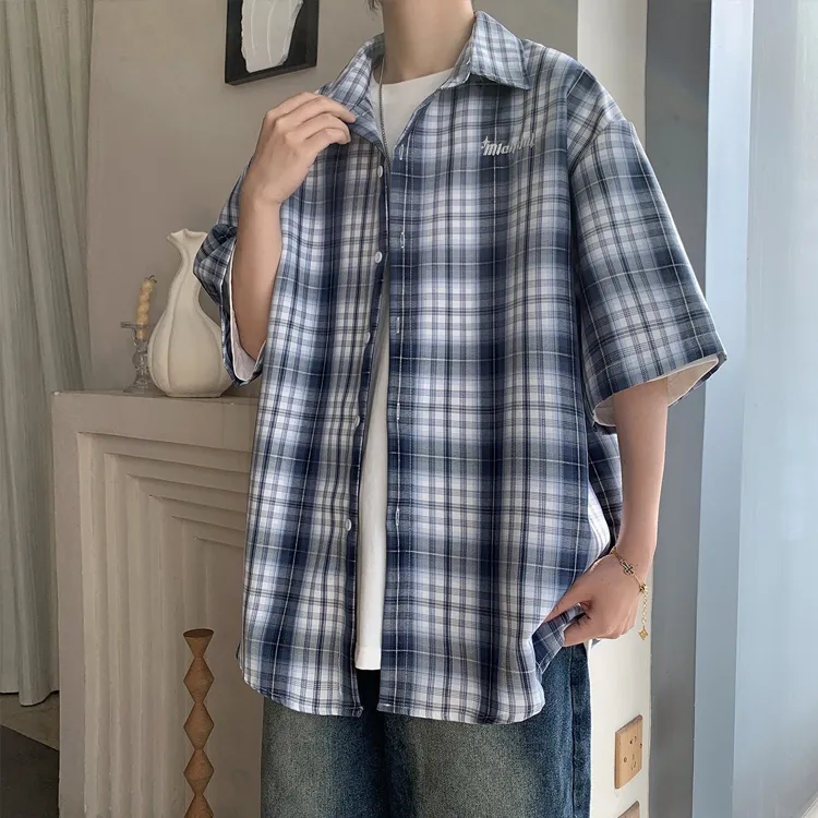 Michael Rock Shirts Unisex Blue Plaid-4