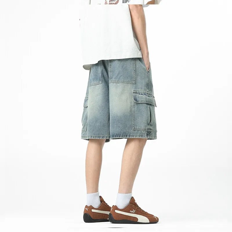 Michael Rock Denim Shorts Unisex-4