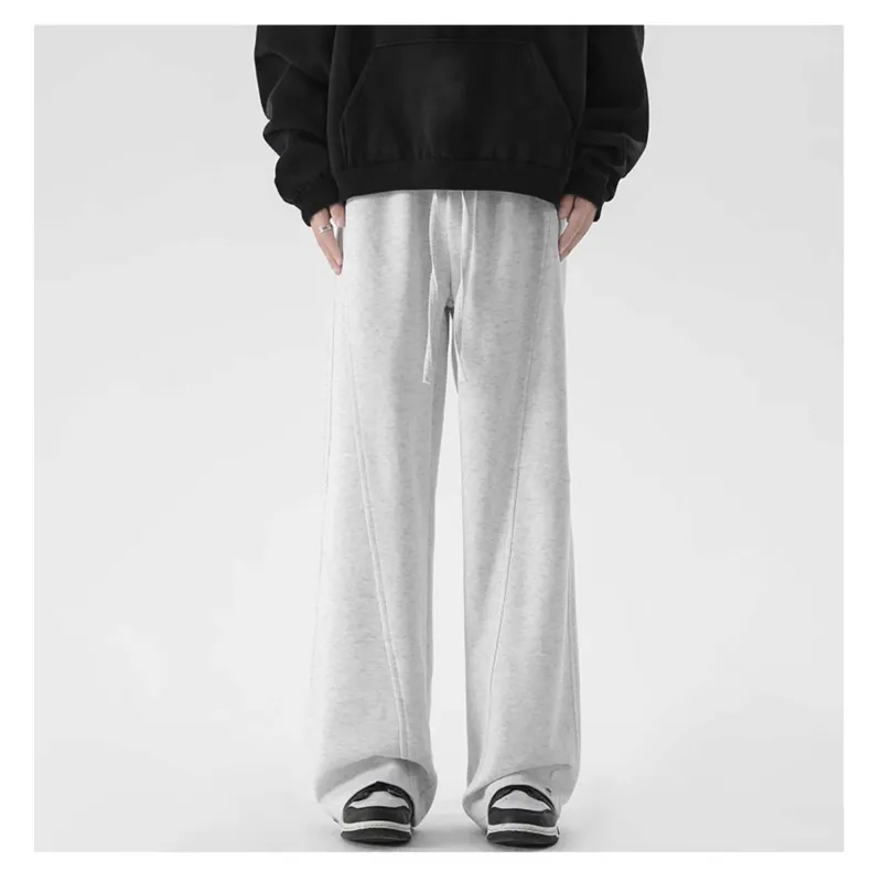 Michael Rock Casual Pants Unisex White Gray-2