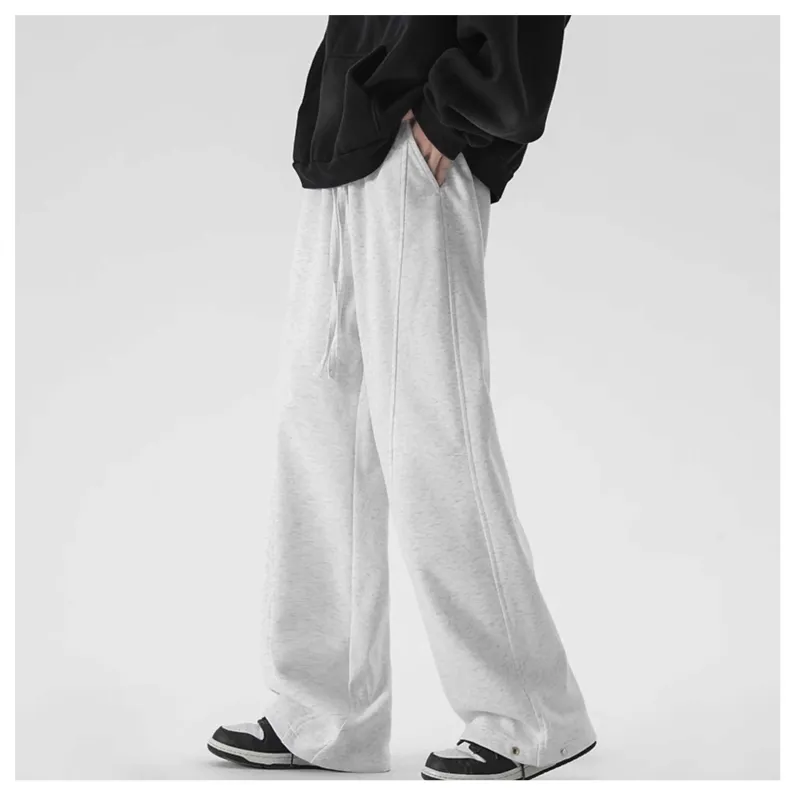 Michael Rock Casual Pants Unisex White Gray-3