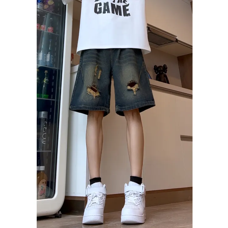 Michael Rock Denim Shorts Unisex-5