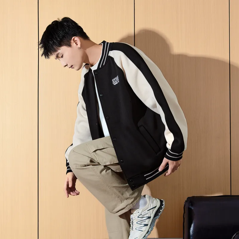 Tonlion Baseball Jacket Men's Black-2