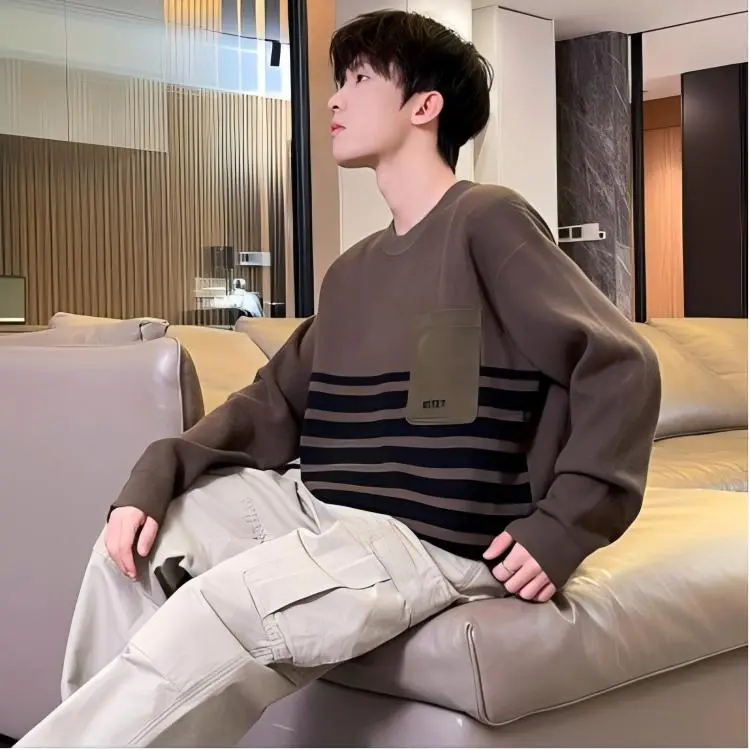 Tonlion Sweaters Men Dark Green-4
