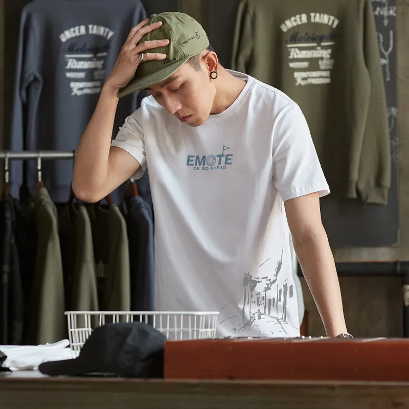 Tonlion T Shirt Men's Raw White-4