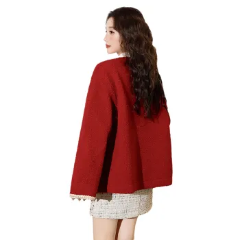 Tonlion Velvet feel Coat Women's Jam Red