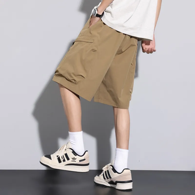 Tonlion Casual Shorts Men Dark Khaki-1