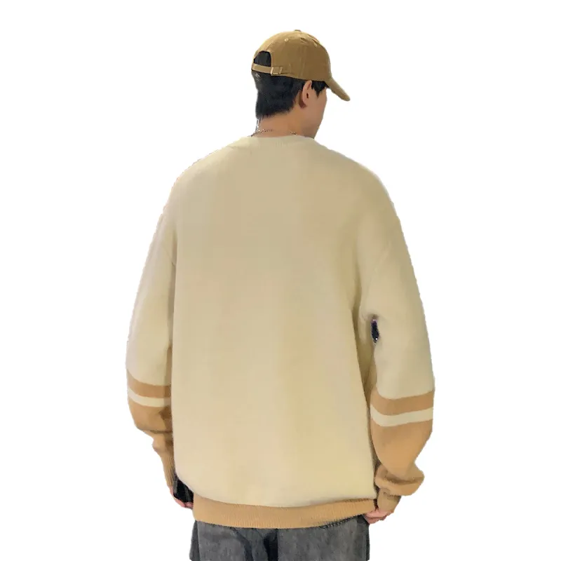 Tonlion Sweaters Men Apricot Beige-1