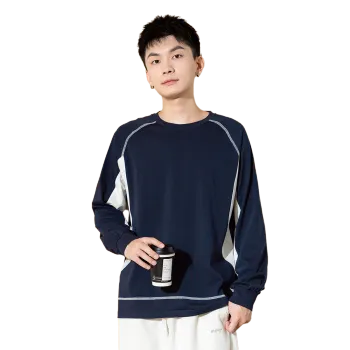 Tonlion Long Sleeved T Shirts Men's Navy Blue