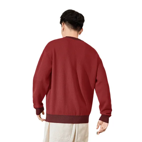 Tonlion Sweaters Men Red Tone