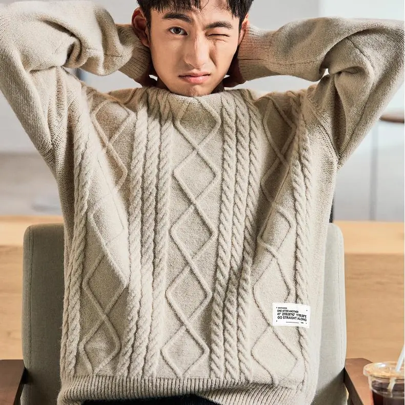 Tonlion Sweaters Men Heather Gray-4
