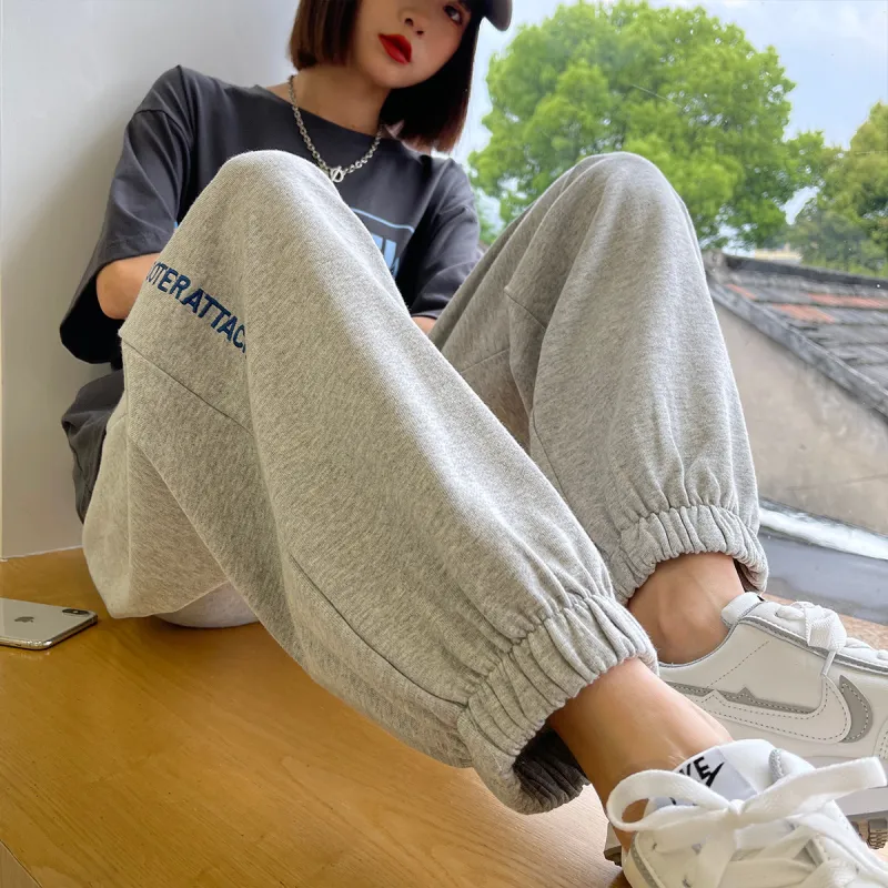 Tonlion Casual Pants Women's Light Heather Gray-1