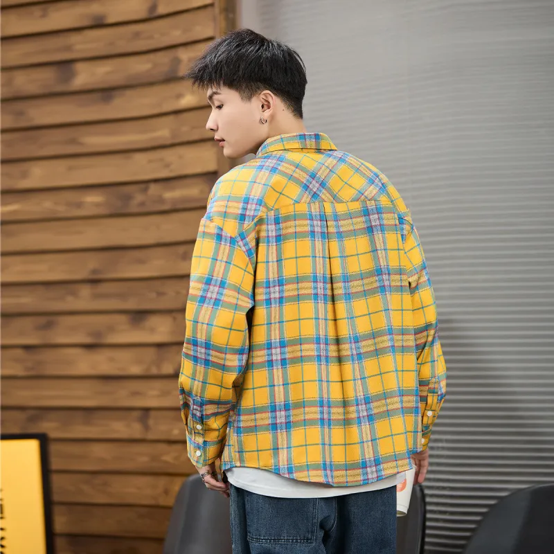 Tonlion Long Sleeved Shirt Men's Bright Yellow-4
