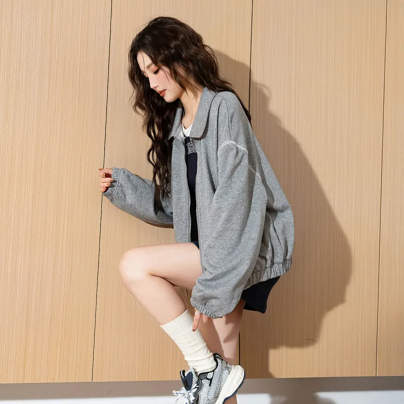 Tonlion Jackets Coats Women's Light Heather Gray-2