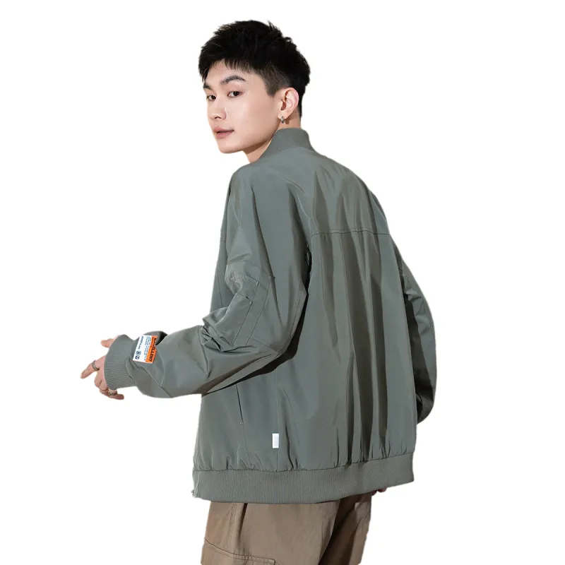 Tonlion Baseball Jacket Men's Light Army Green-1