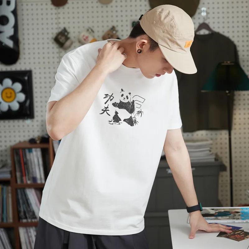 Tonlion T Shirt Men's Raw White-3