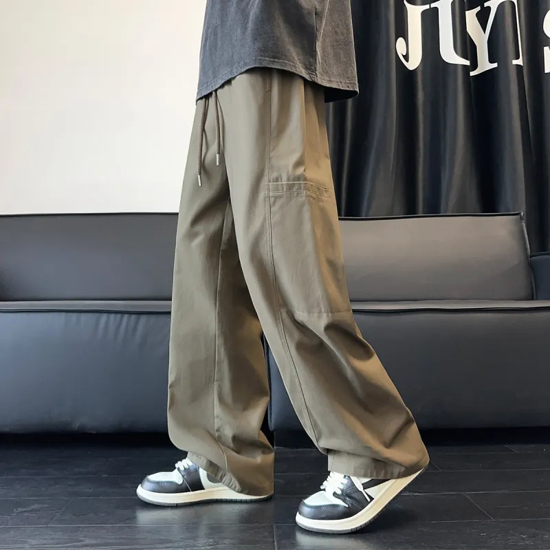 Tonlion Casual Pants Men's Yellow Khaki-4