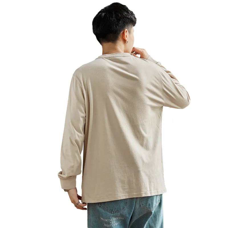 Tonlion Long Sleeved T Shirt Men's-4