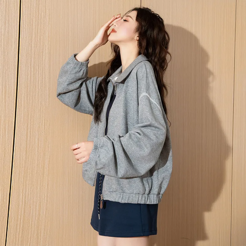 Tonlion Jackets Coats Women's Light Heather Gray-0