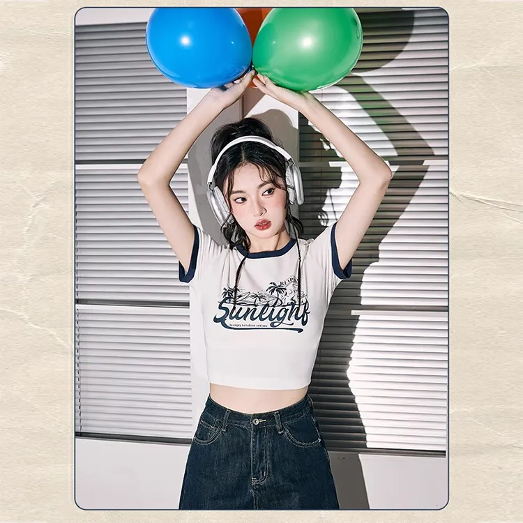 Tonlion T Shirts Women's White-4