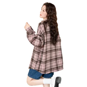 Tonlion Shirt Women's Gray Lotus Pink