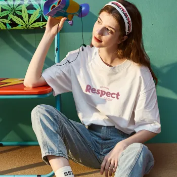 Tonlion Drop Shoulder Sleeve T Shirt Women's
