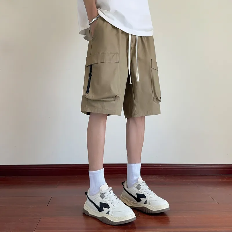Tonlion Casual Shorts Men Dark Khaki-3