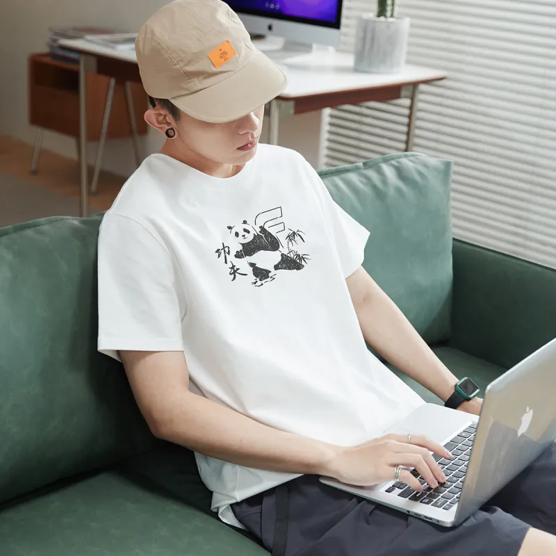 Tonlion T Shirt Men's Raw White-1