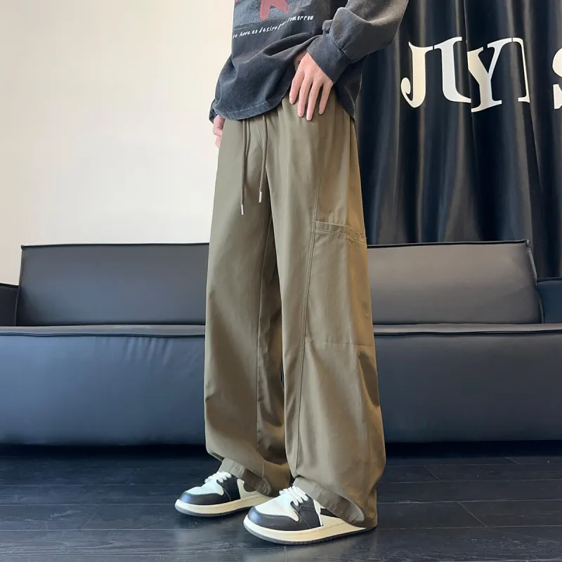 Tonlion Casual Pants Men's Yellow Khaki-5