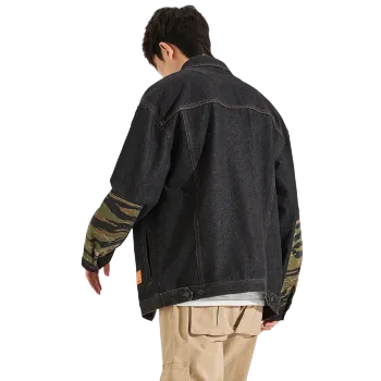 Tonlion Denim Jackets Men Carbon Black