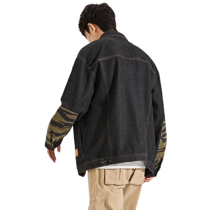 Tonlion Denim Jackets Men Carbon Black-0