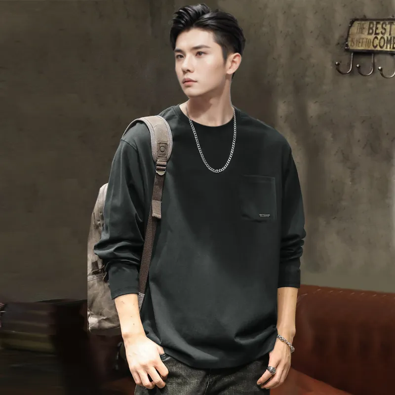 Tonlion Long Sleeved T Shirts Men's-5