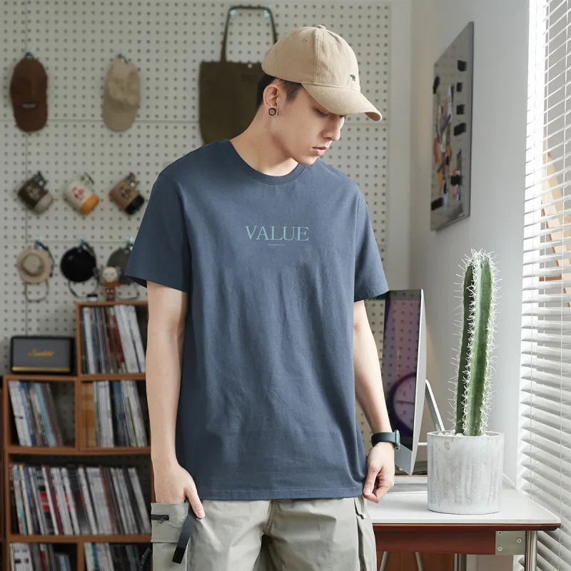 Tonlion T Shirts Men Ink Blue-1