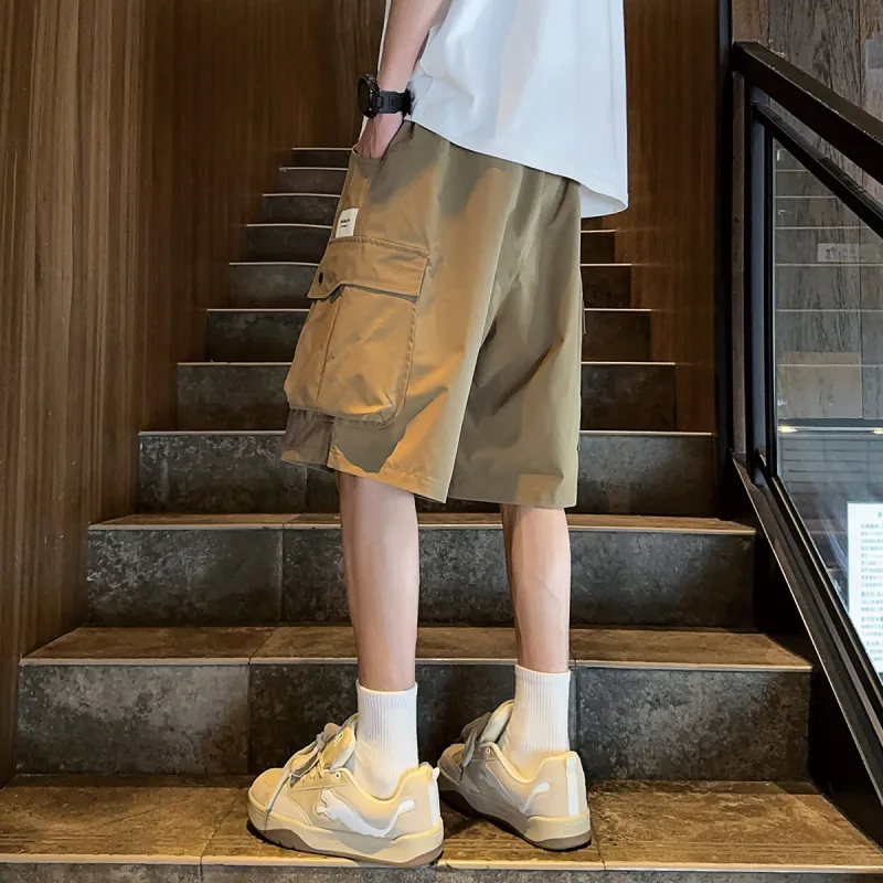 Tonlion Casual Shorts Men Dark Khaki-2