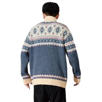 Tonlion Sweater Men's New Gray Blue