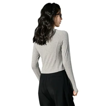 Tonlion Crop Tops Women's Light Heather Gray
