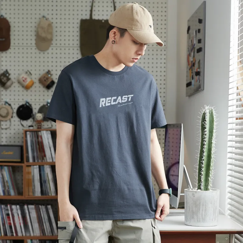 Tonlion T-Shirts Men Ink Blue-3